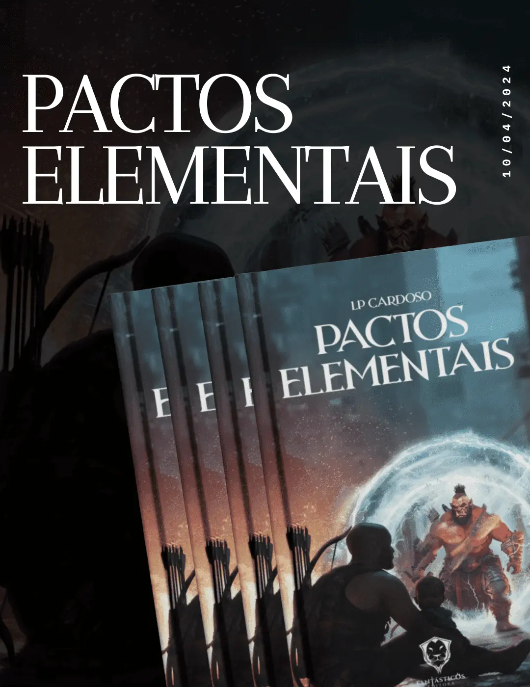 Livro Pactos Elementais- Escritor LP Cardoso - Panfleto promocional